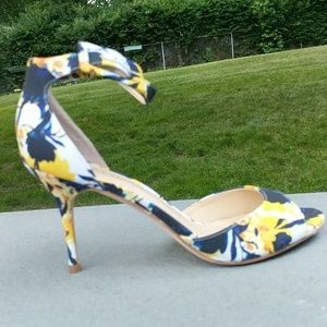 Yellow multi fabric sandal
